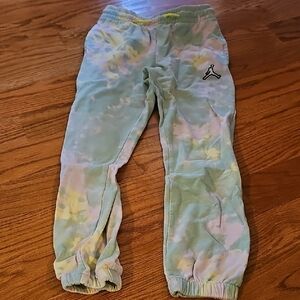 Jordan Kids Tie-Dye Joggers in Pastel Green and Yellow